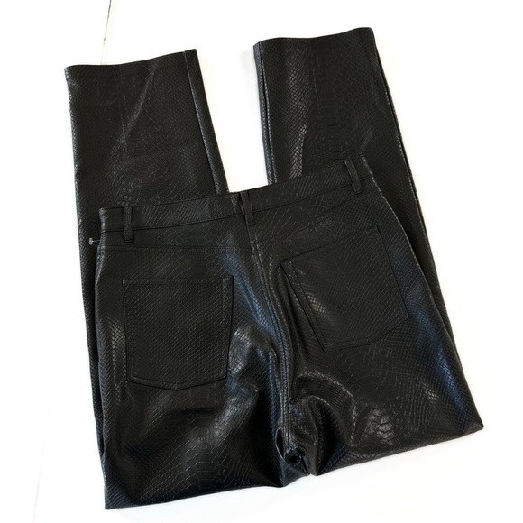Wilfred Aritzia Melina High Rise Black Faux Leather Straight Pants Womens 10 - Picture 5 of 7